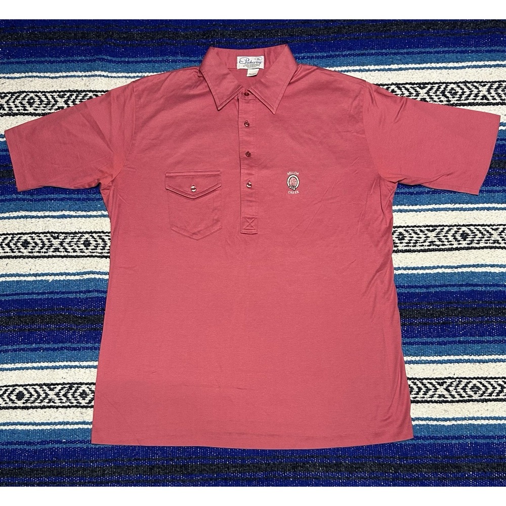 Vintage Pickering Willow Creek Golf Polo Shirt USA Single Stitch Mens XL Red